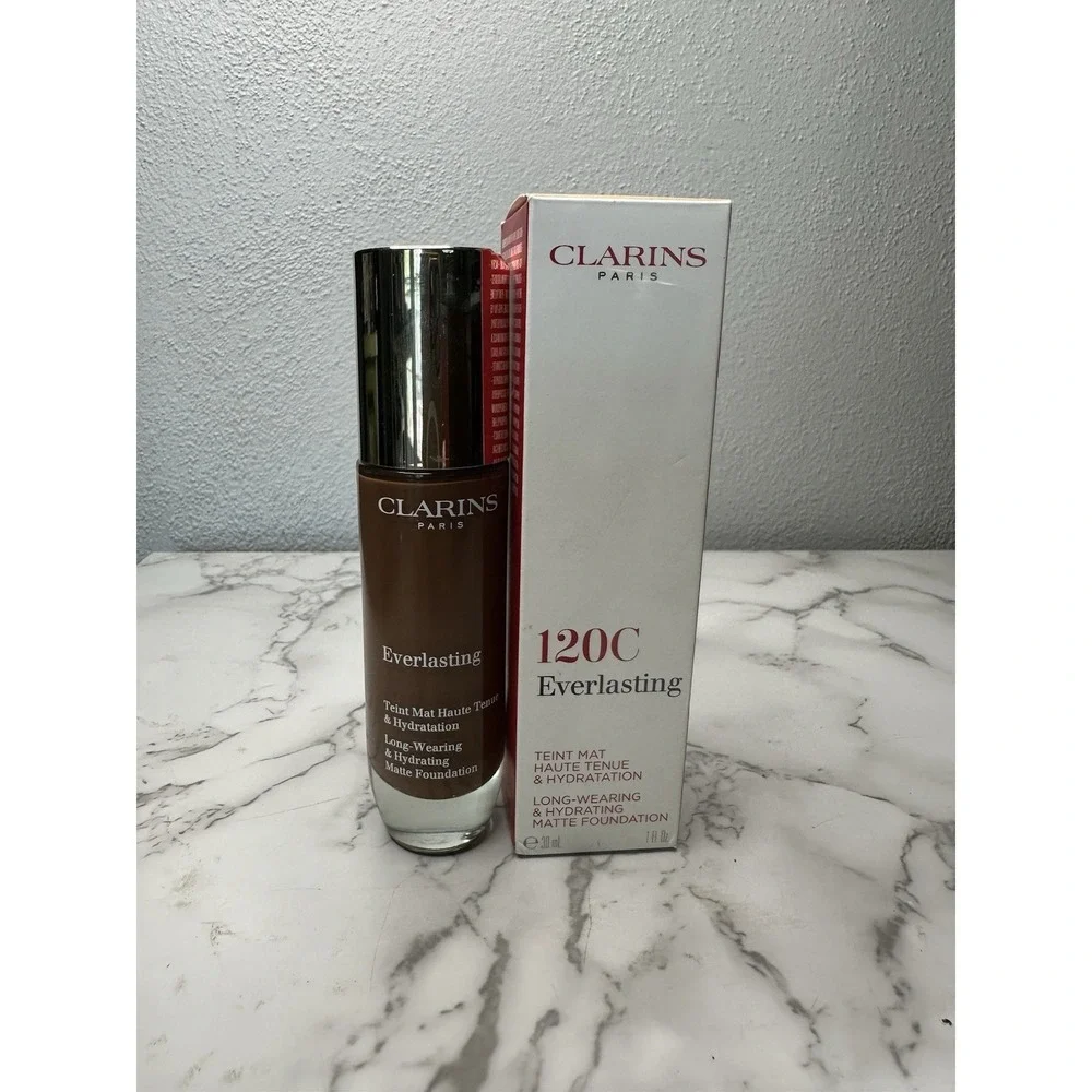 Clarins Paris Everlasting Matte Foundation 120C Espresso.‎ NEW 1oz/30ml